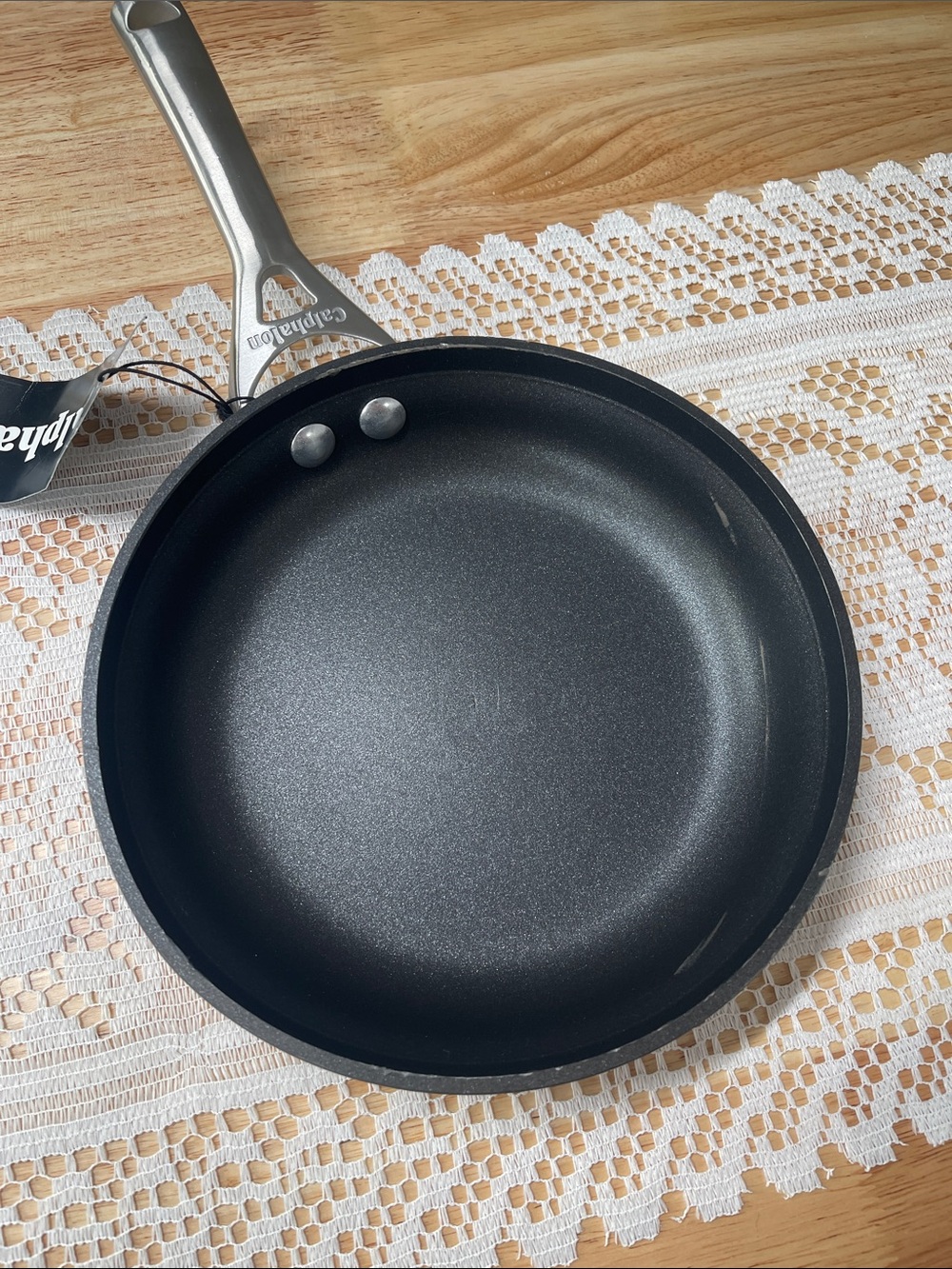 Calphalon Black Nonstick Skillet with Silver Handle - Picture 6 of 10